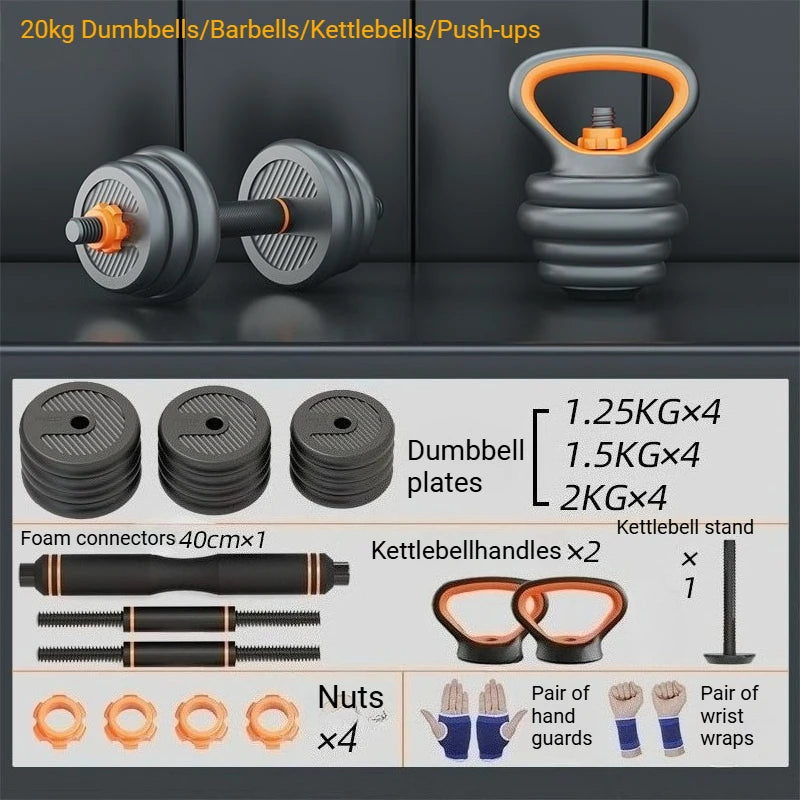 Top-Selling Adjustable Free Weight Set with Connector - Converts to Dumbbell, Barbell & Kettlebell, Ideal for Push-Up Exercises