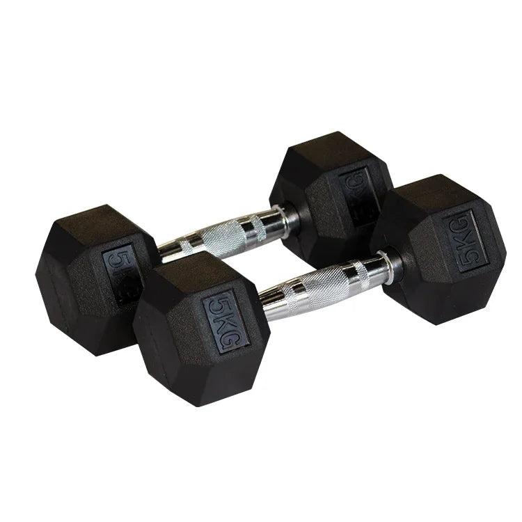 5kg 10kg 15kg 16kg  Multi weight Black Rubber Hex Dumbbells  kettlebell  fitness