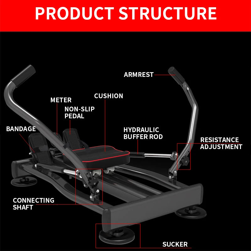 Multi-function Hydraulic rowing machine exercise abdominal muscles chest muscles arm swing trainer Home fitness equipment