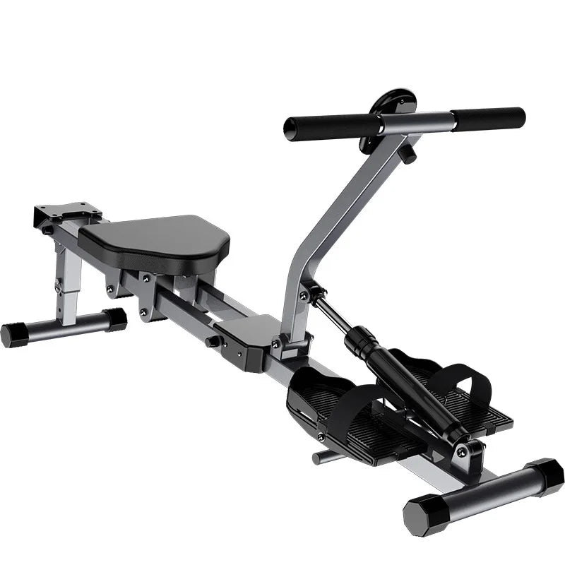 Double track hydraulic resistance rowing machine household indoor fitness sports hydraulic rowing trainer belly rowing machine