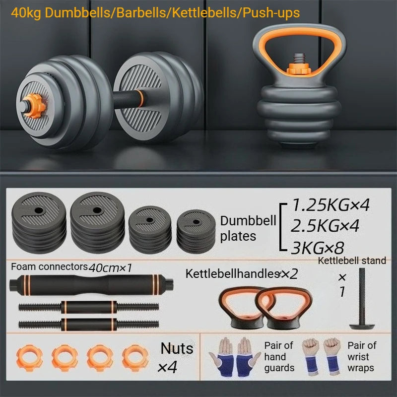 Top-Selling Adjustable Free Weight Set with Connector - Converts to Dumbbell, Barbell & Kettlebell, Ideal for Push-Up Exercises
