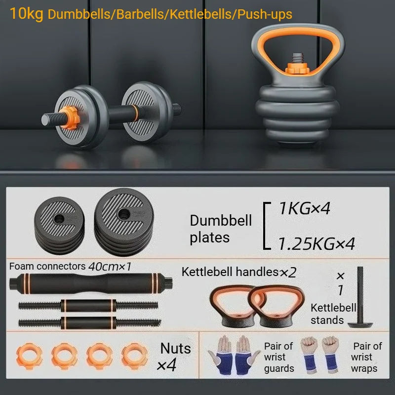 Top-Selling Adjustable Free Weight Set with Connector - Converts to Dumbbell, Barbell & Kettlebell, Ideal for Push-Up Exercises