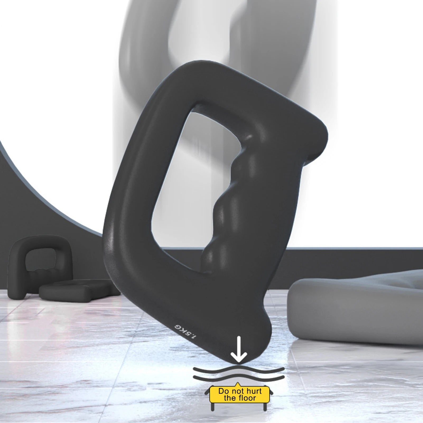 Ergonomic Hand Shaped Dumbbell Jogging Walking Cardio Dumbbells for Glute Bridge Butt Workout