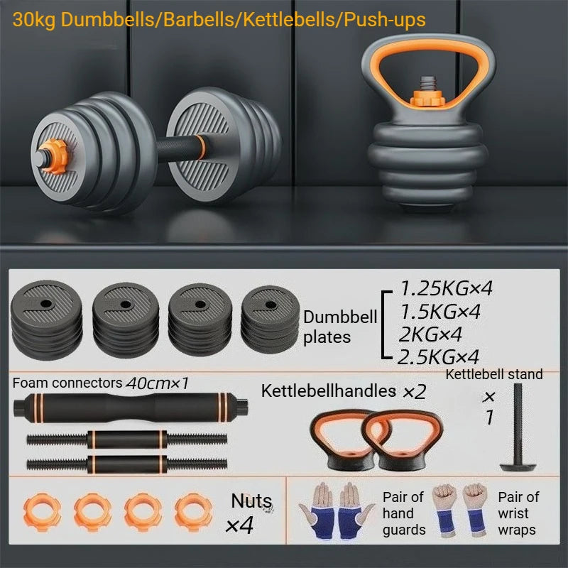 Top-Selling Adjustable Free Weight Set with Connector - Converts to Dumbbell, Barbell & Kettlebell, Ideal for Push-Up Exercises