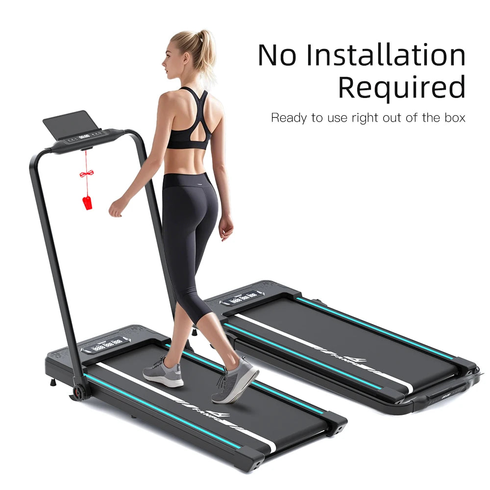 Support Customized 1-12KM/h Electric Treadmill, Foldable Armrests, Bluetooth Multi-function Walking Pad Treadmill for Home Gym