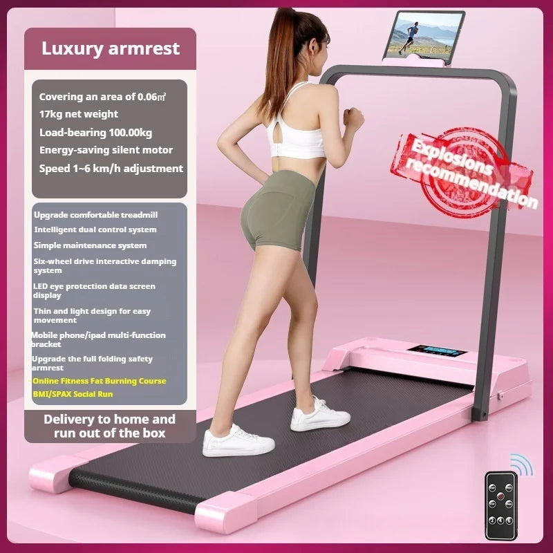 Electric treadmill small folding ultra-quiet walking tablet suitable for home indoor gym Fitness Body Building Treadmills