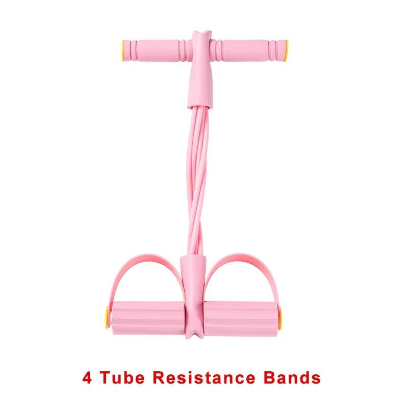 Four-Tube Pedal Tensioner Multi-Functional Household Fitness Equipment Yoga Abdominal Strengthening Elastic Band Tension Rope
