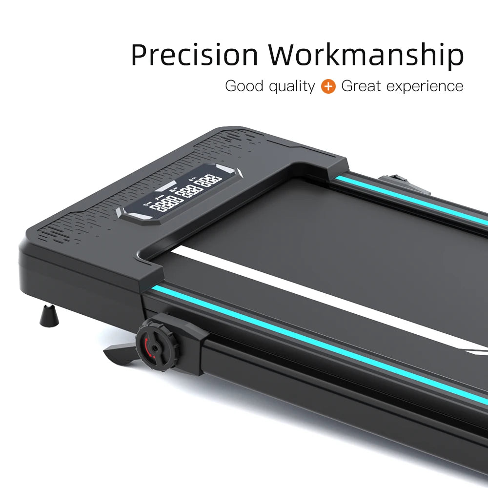 Support Customized 1-12KM/h Electric Treadmill, Foldable Armrests, Bluetooth Multi-function Walking Pad Treadmill for Home Gym