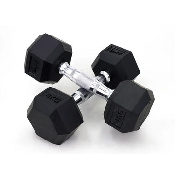 5kg 10kg 15kg 16kg  Multi weight Black Rubber Hex Dumbbells  kettlebell  fitness