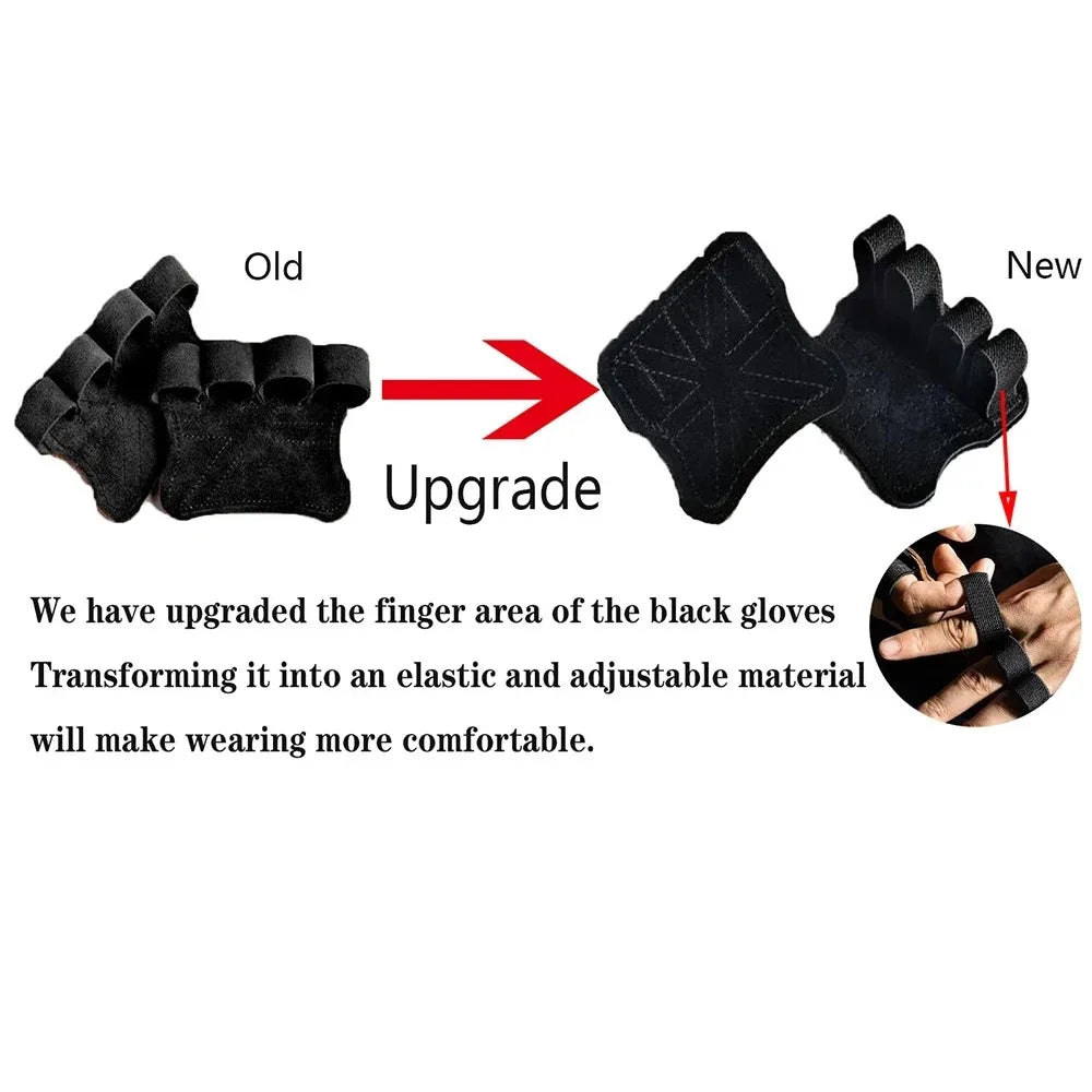 Leather Weight Lifting Training Gloves Palm Protection Women Men Fitness Sports Gymnastics Grips Pull Ups Weightlifting Workout