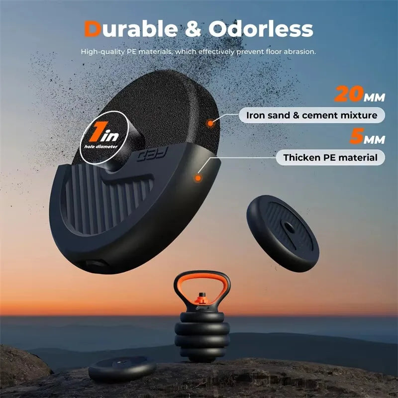 Top-Selling Adjustable Free Weight Set with Connector - Converts to Dumbbell, Barbell & Kettlebell, Ideal for Push-Up Exercises